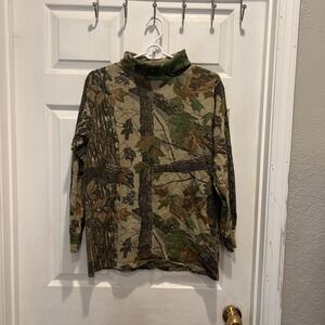 Vintage Spartan Mens Realtree Advantage Camo Turtleneck Shirt Cotton USA S/M